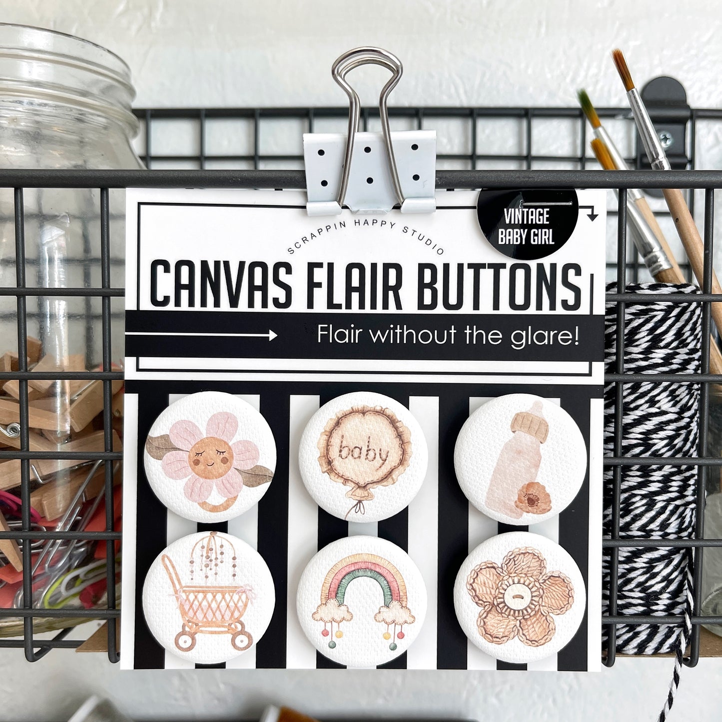 Vintage Baby Girl Canvas Flair