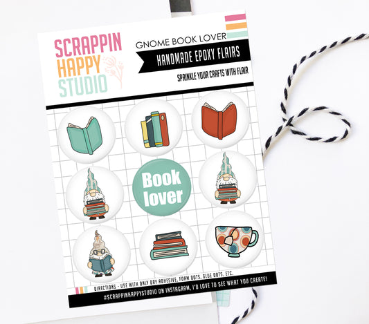 Gnome Book Lovers Epoxy Flair