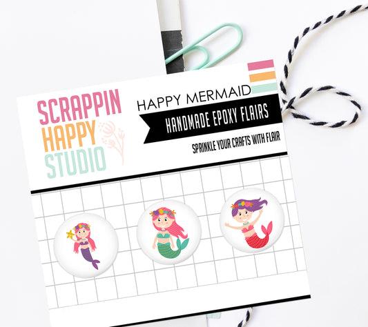 Happy Mermaid Epoxy Flair
