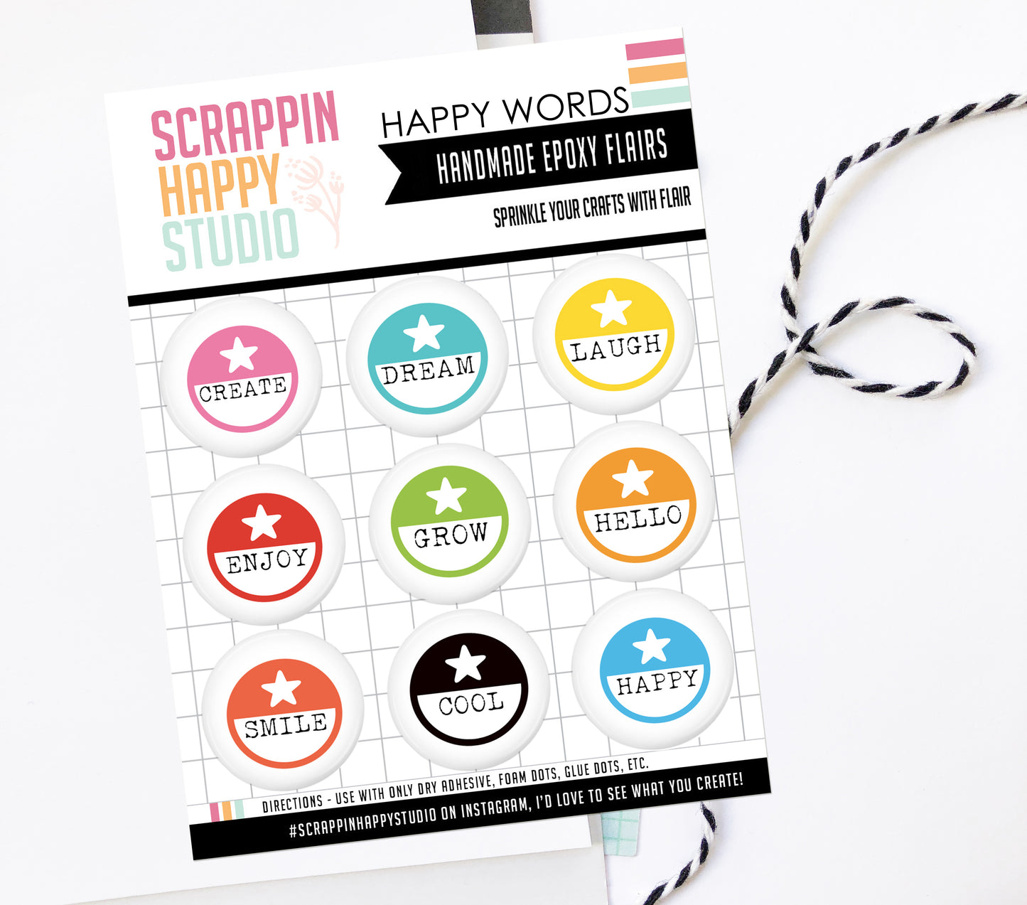 Happy Words Epoxy Flair
