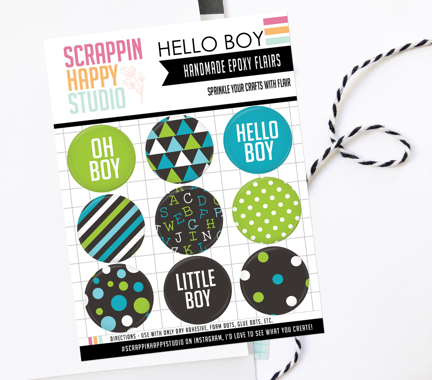 Hello Boy Epoxy Flair