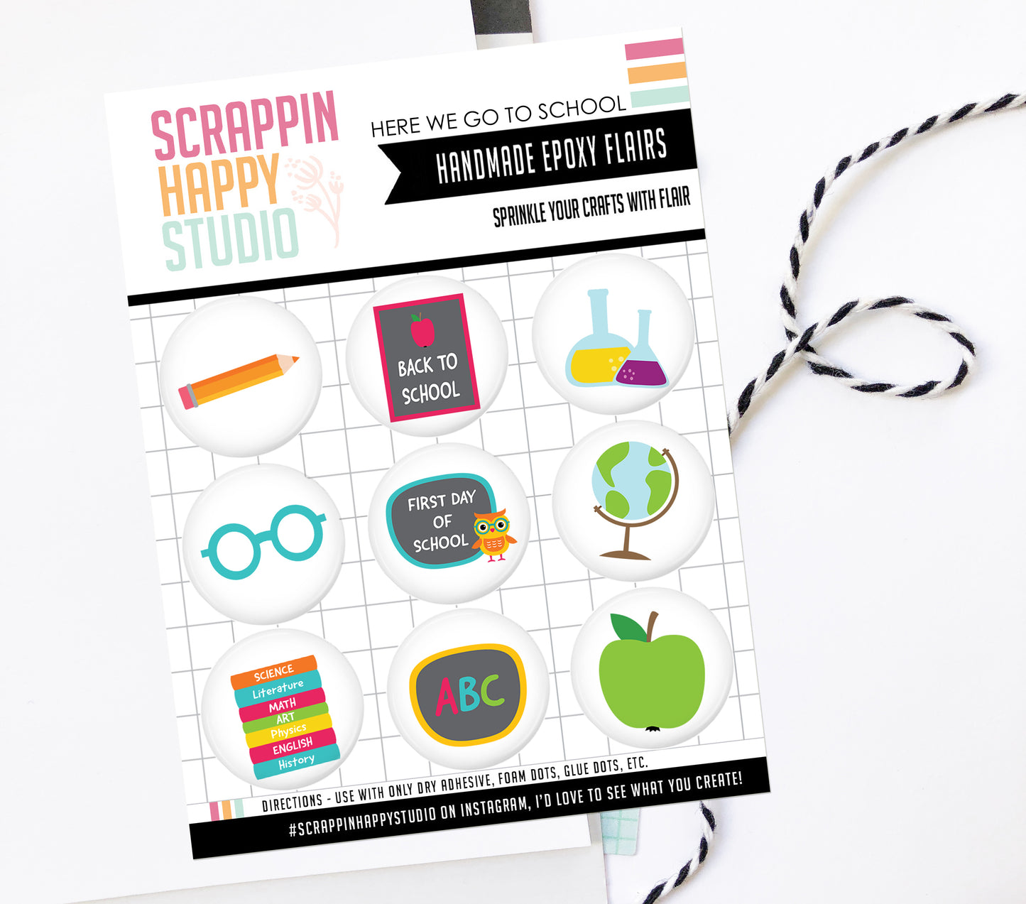 Here We Go To School Epoxy Flair