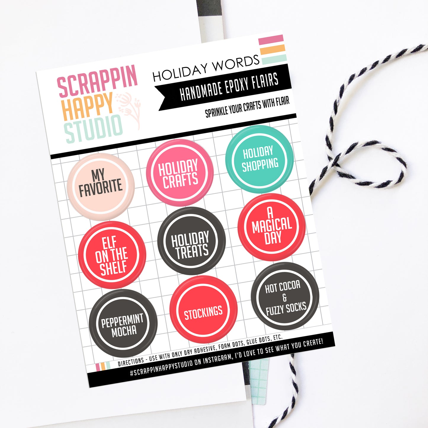 Oh Holiday Words Epoxy Flair