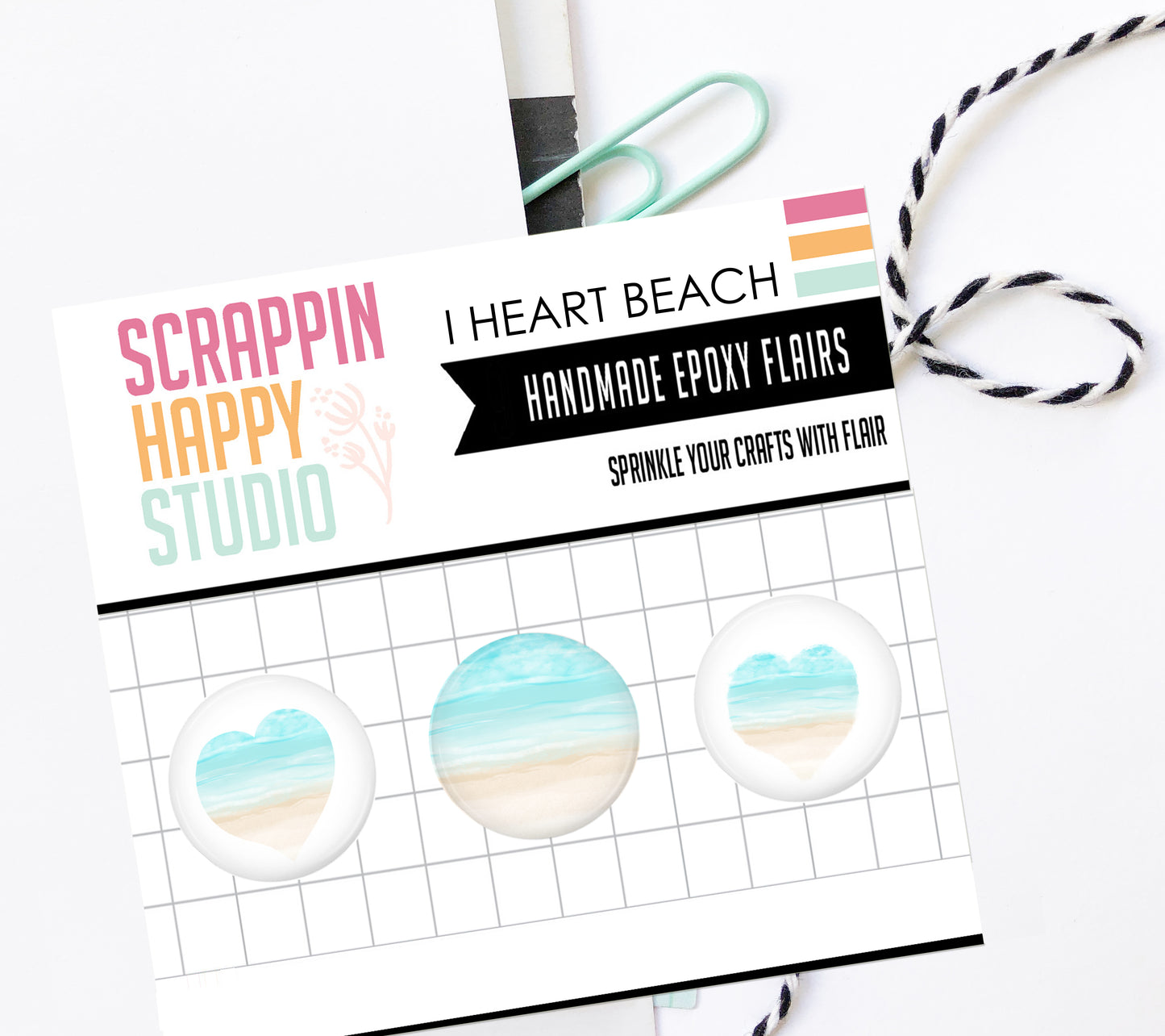 I heart Beach Epoxy Flair