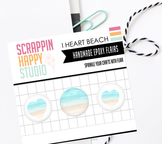 I heart Beach Epoxy Flair