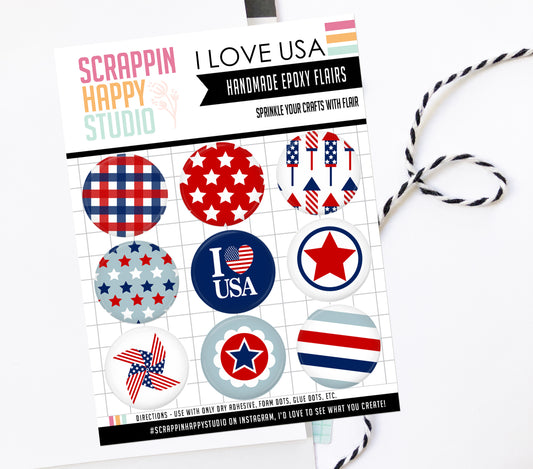 I Love USA Epoxy Flair