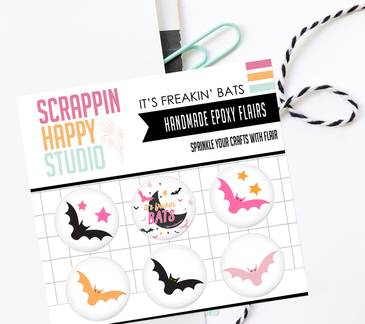 It's Freakin' Bats I love Halloween Epoxy Flair