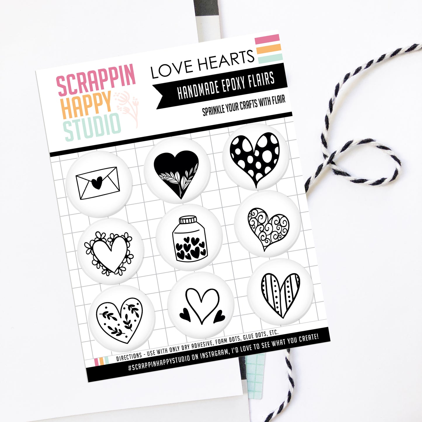 Love Hearts Epoxy Flair