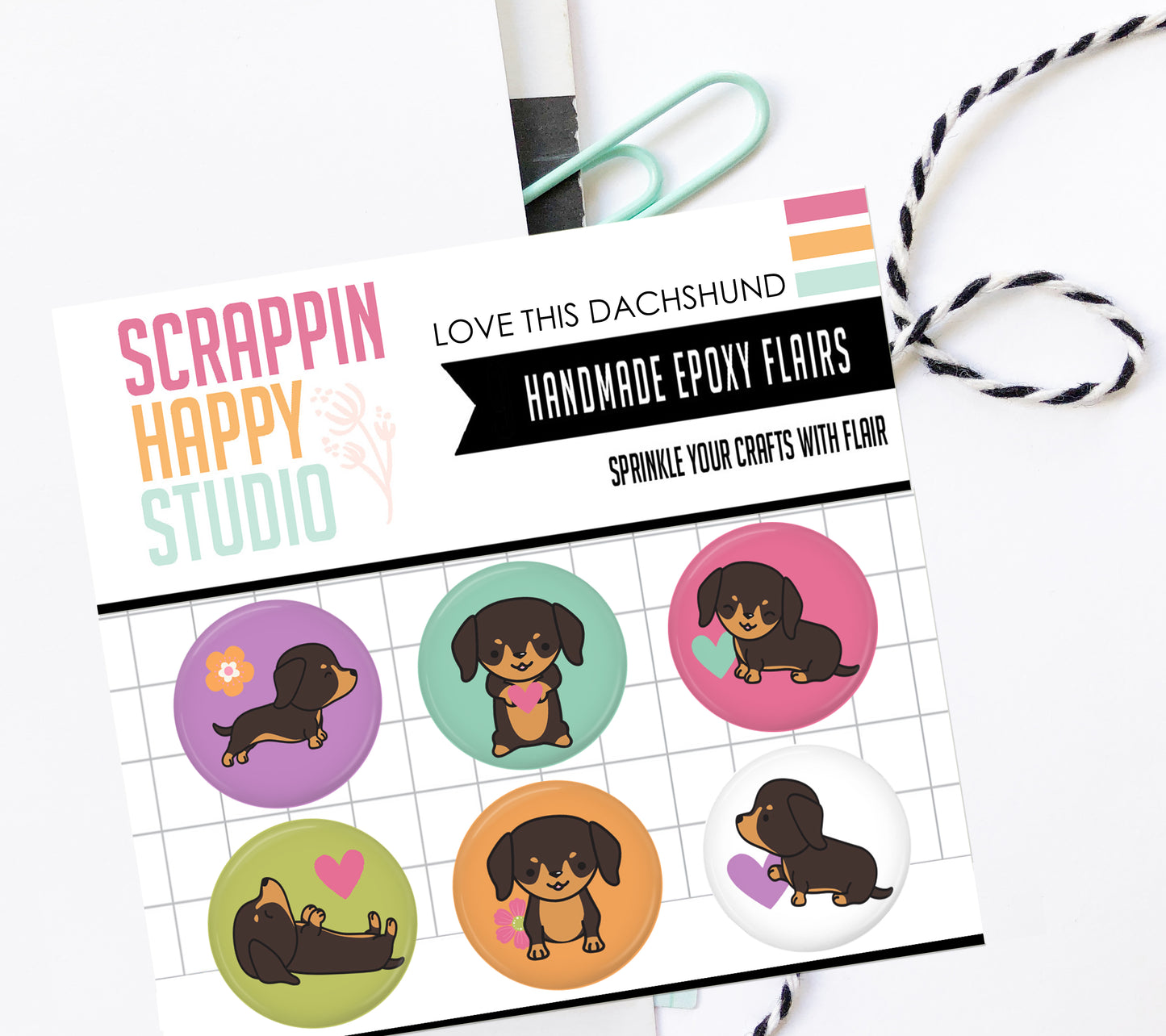 Love This Dachshund Epoxy Flair