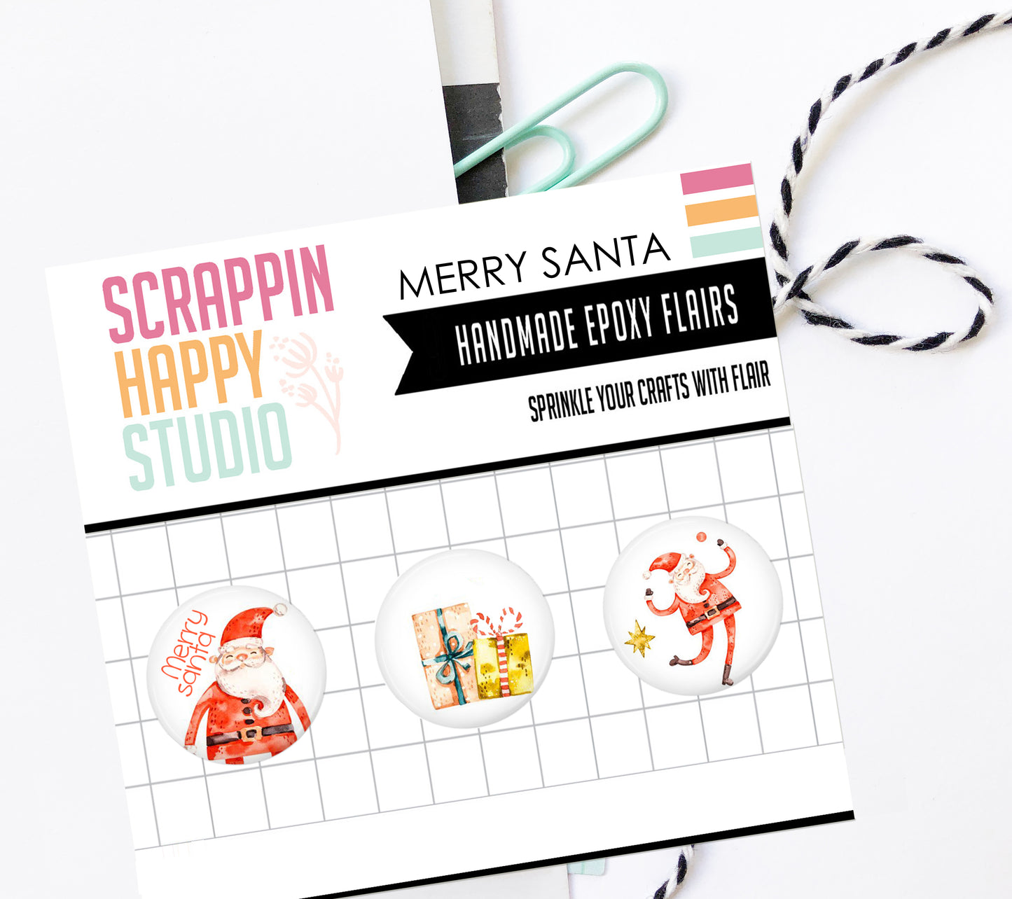 Merry Santa Epoxy Flair