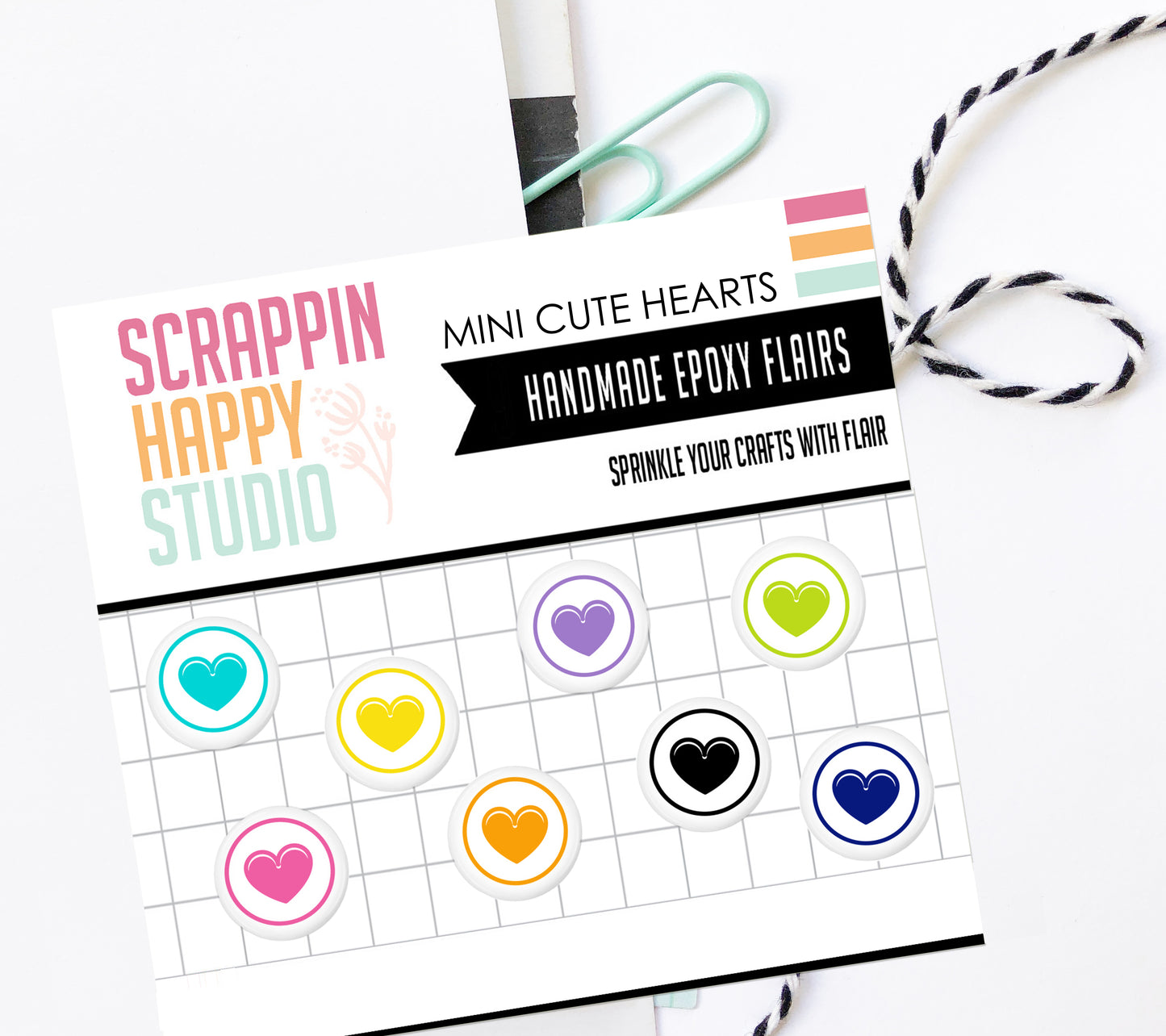 Mini Cute Hearts Epoxy Flair