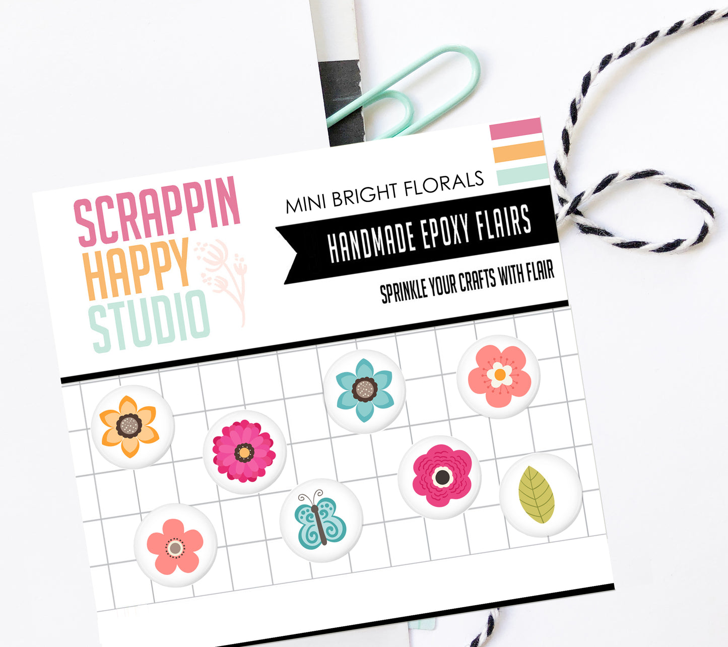 Mini Bright Florals Epoxy Flair