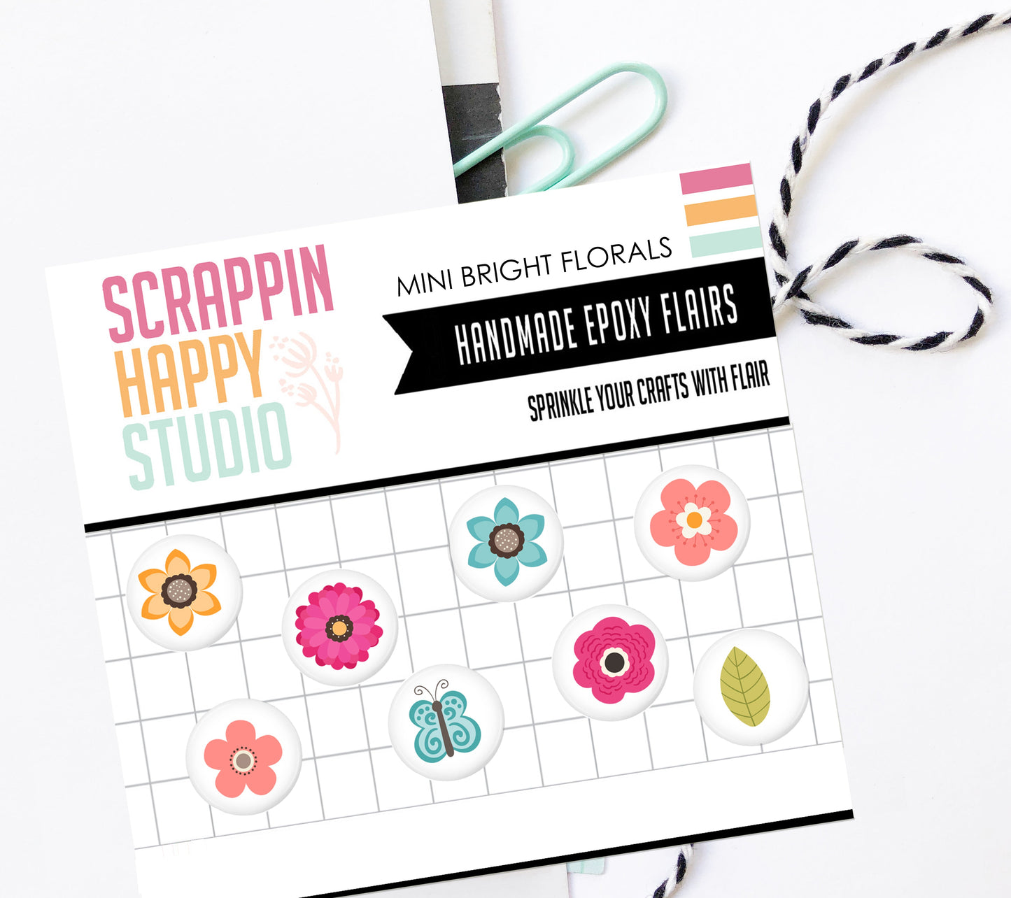 Mini Bright Florals Epoxy Flair