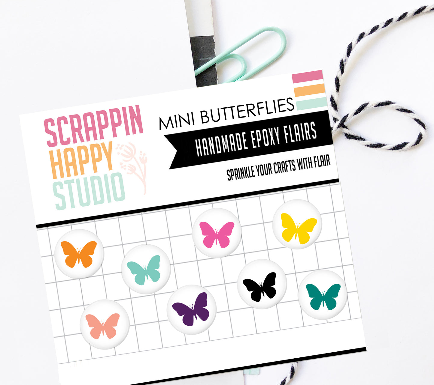 Mini Bright Butterflies Epoxy Flair