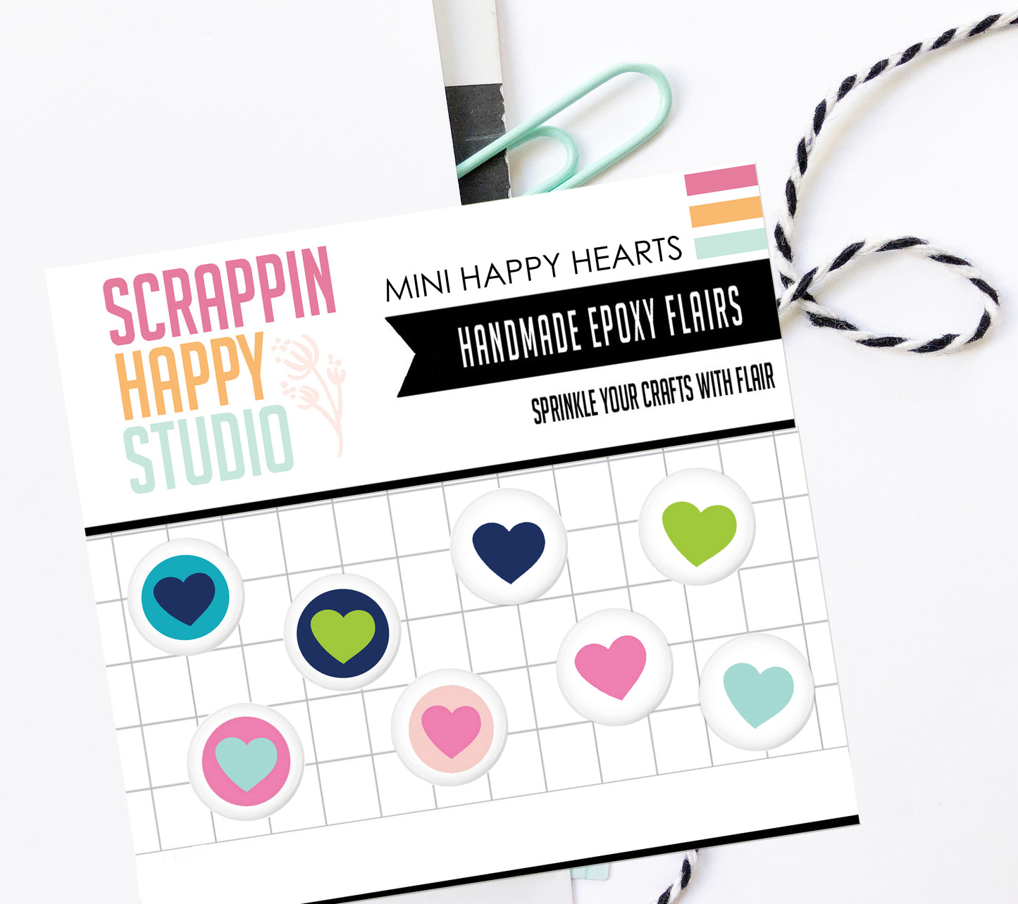 Mini Happy Hearts Epoxy Flair