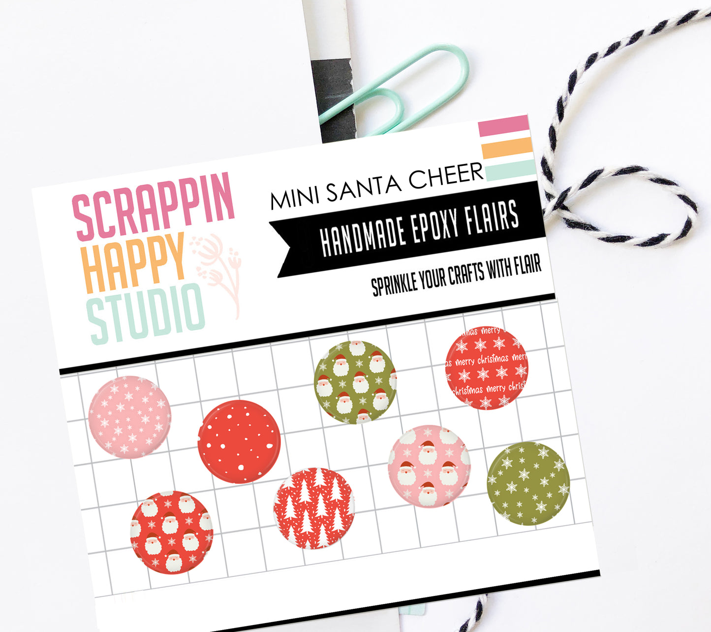 Mini Santa Cheer Epoxy Flair