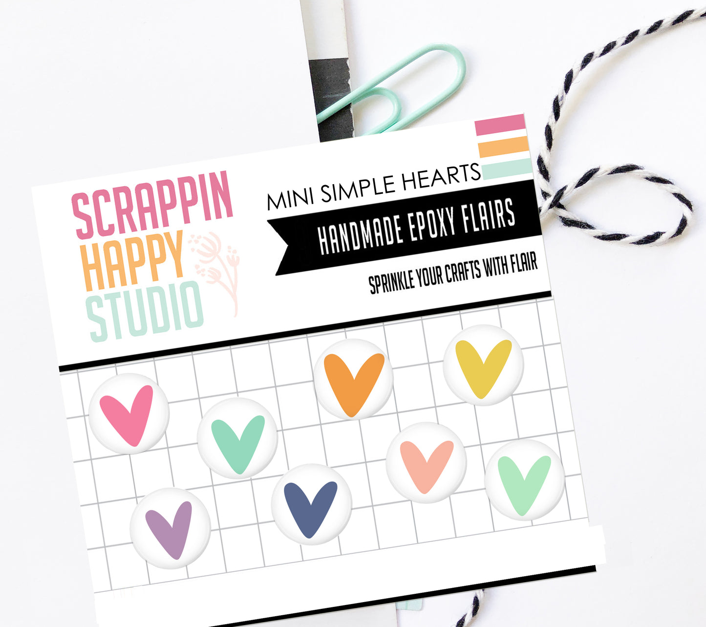 Mini Simple Hearts Epoxy Flair