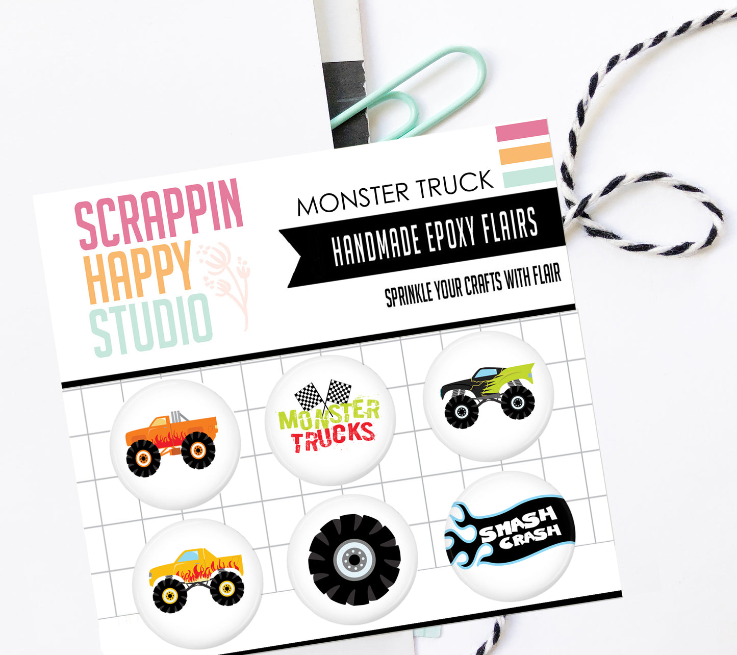 Monster Trucks Epoxy Flair