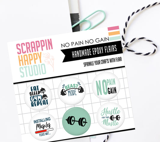 No Pain No Gain Epoxy Flair