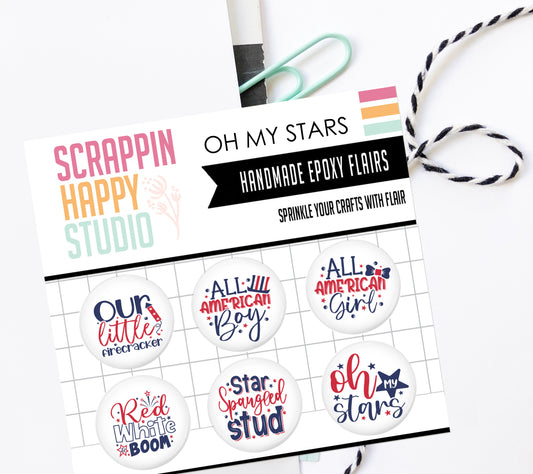 USA Oh My Stars Epoxy Flair