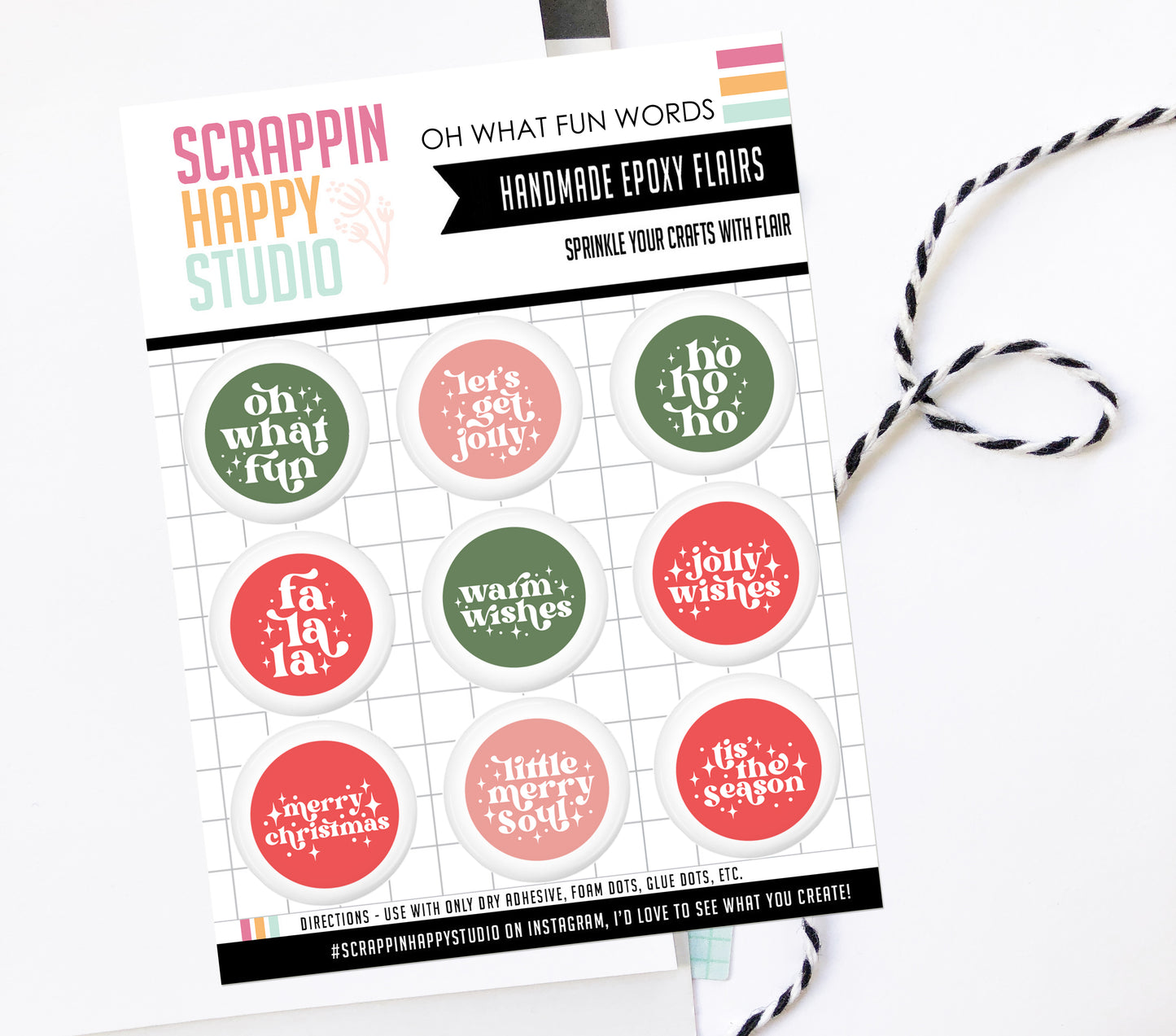 Oh What Fun Words Epoxy Flair