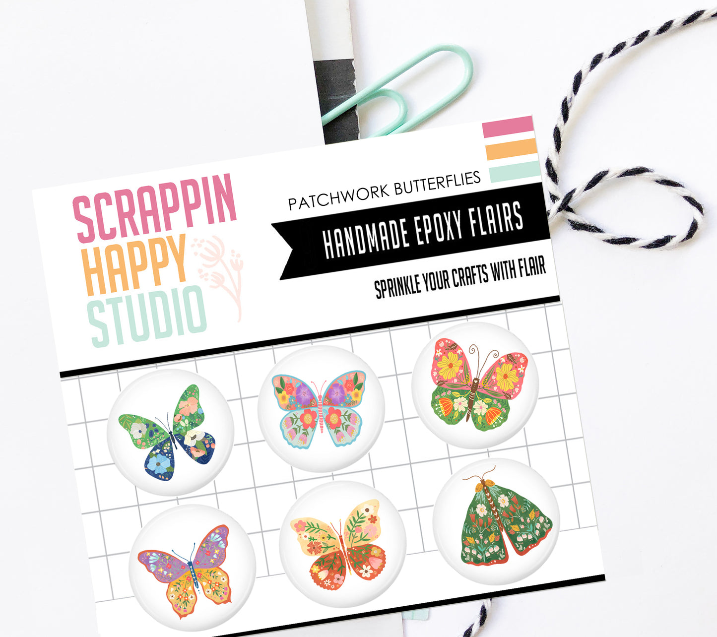 Patchwork Butterflies Epoxy Flair