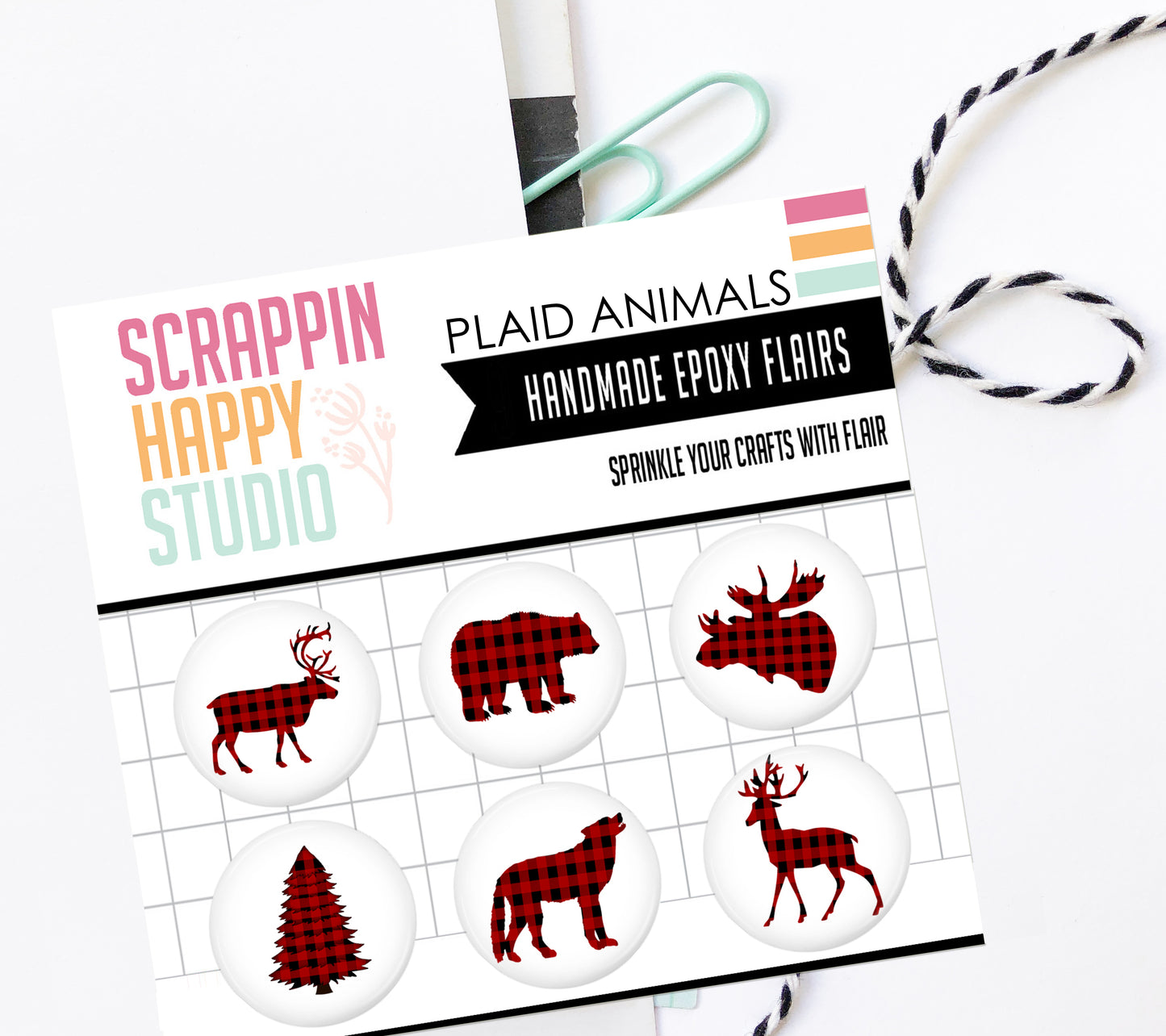 Plaid Animals Epoxy Flair