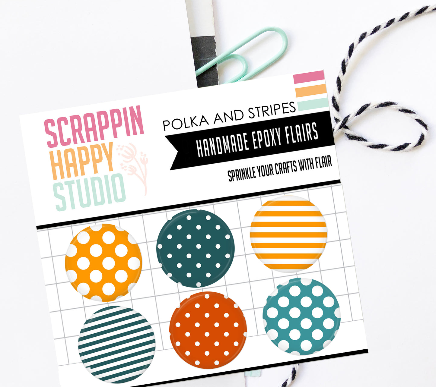 Polka And Stripes Epoxy Flair