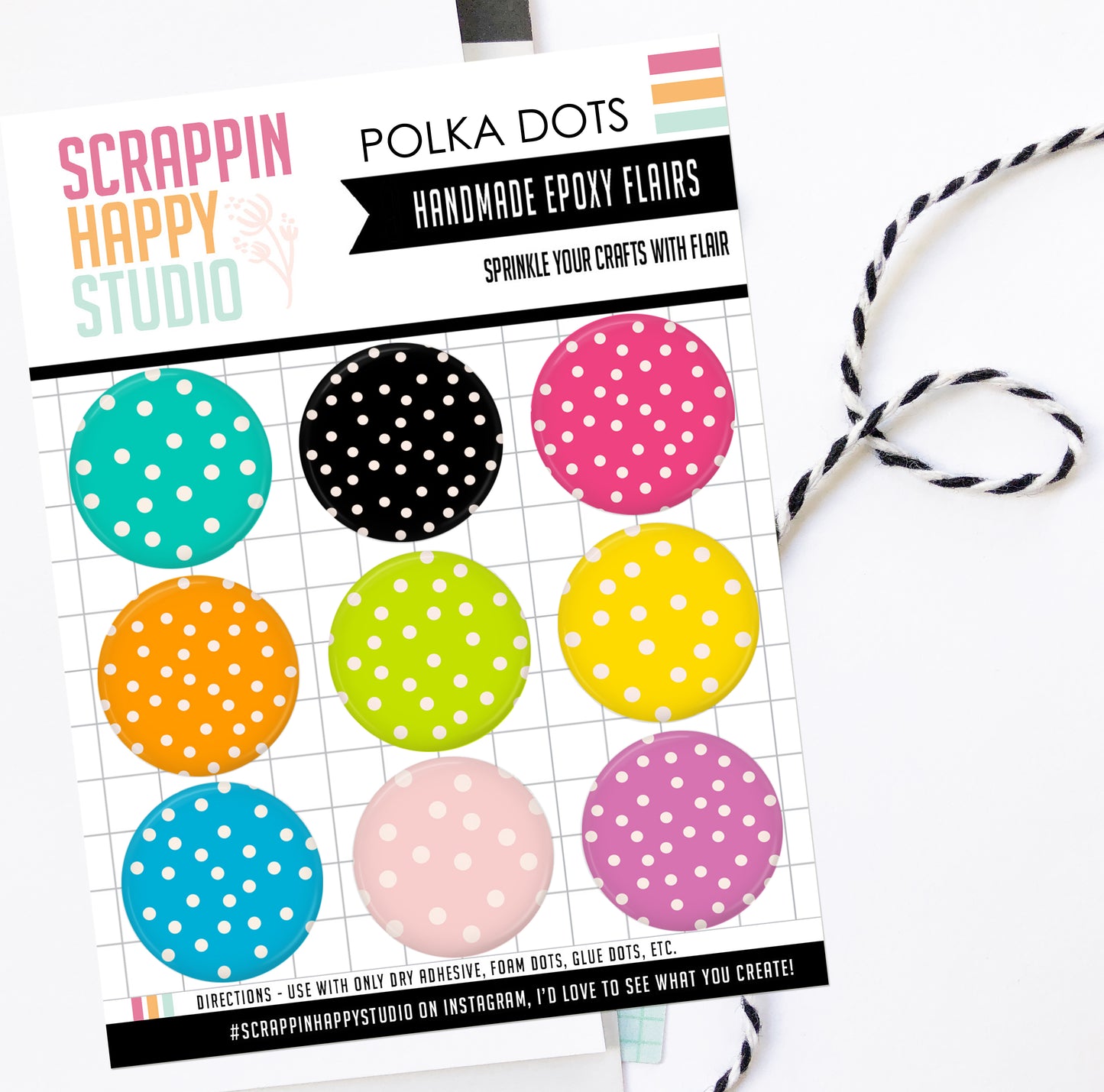 Polka Dots Epoxy Flair