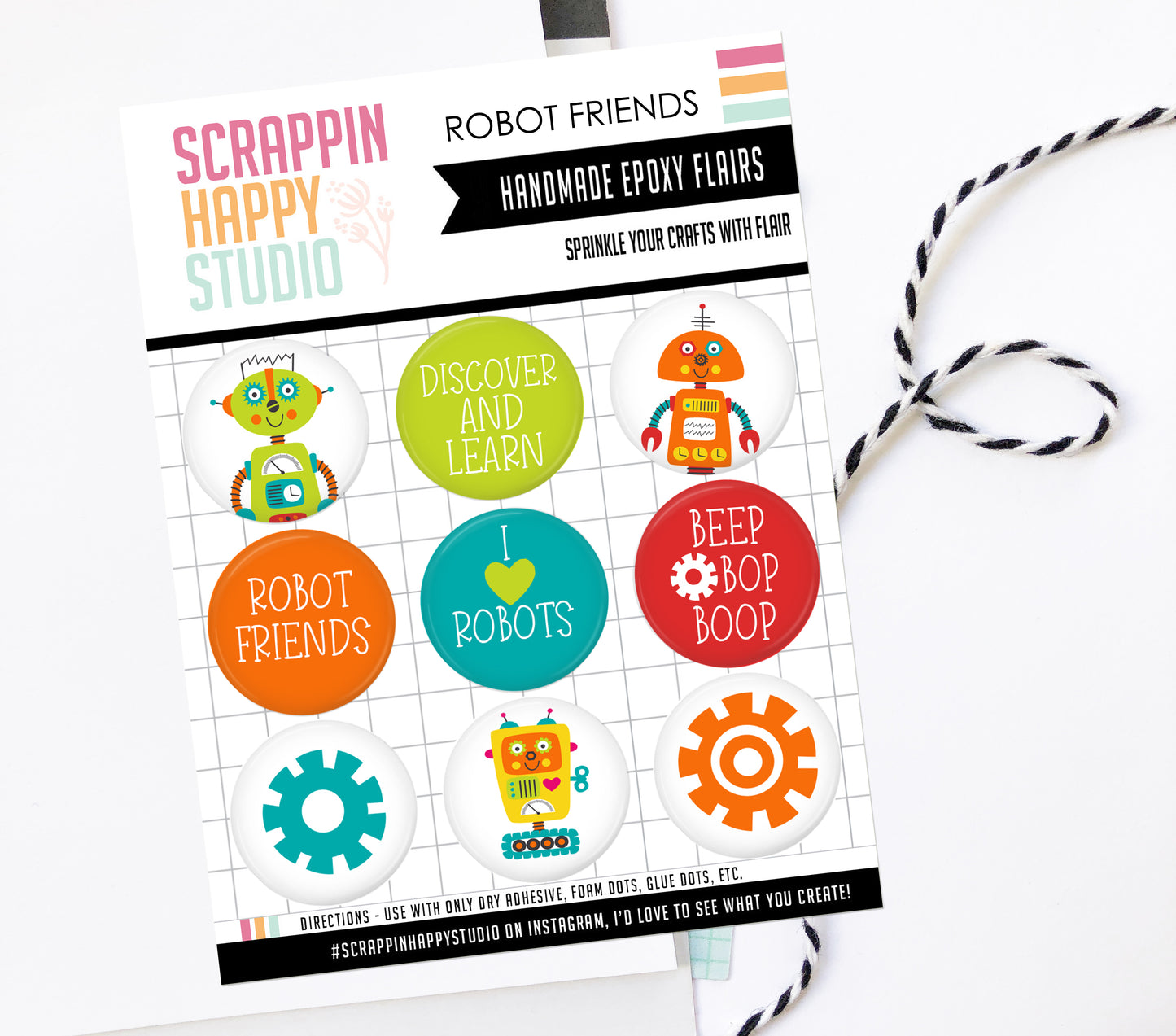 Robot Friends Epoxy Flair