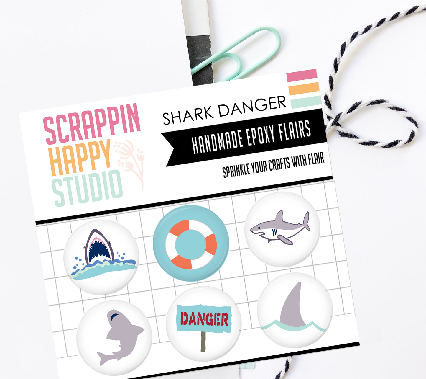 Shark Danger Epoxy Flair