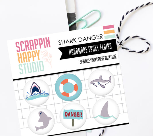 Shark Danger Epoxy Flair