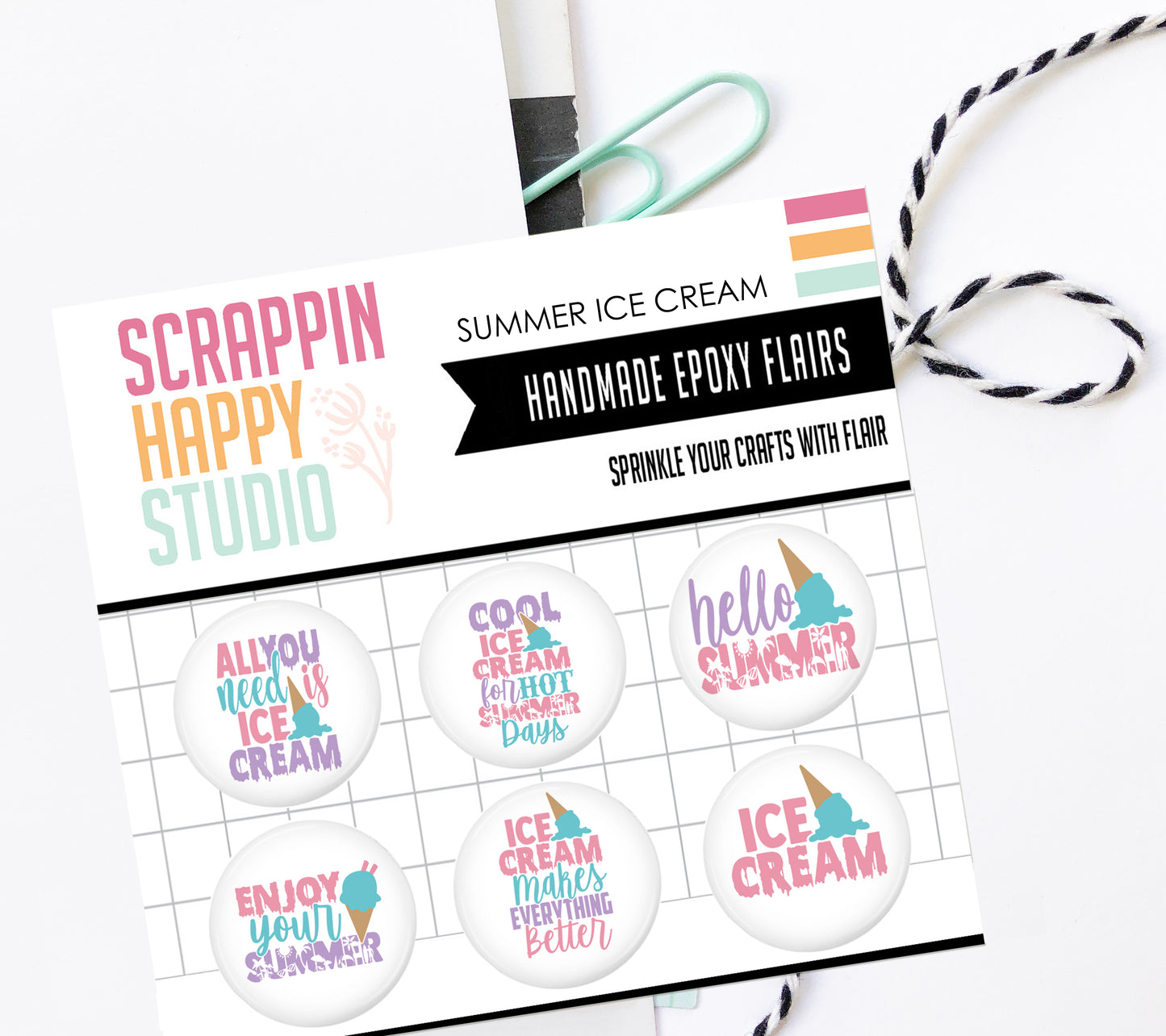 Summer Ice Cream Epoxy Flair
