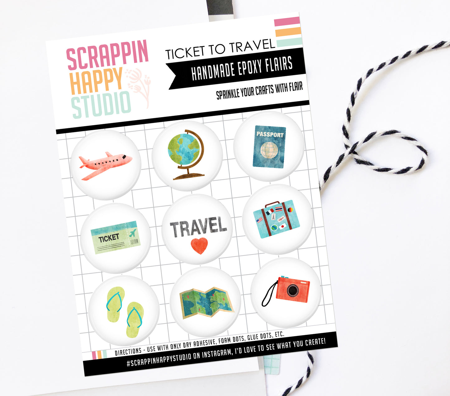 Ticket To Travel Epoxy Flair