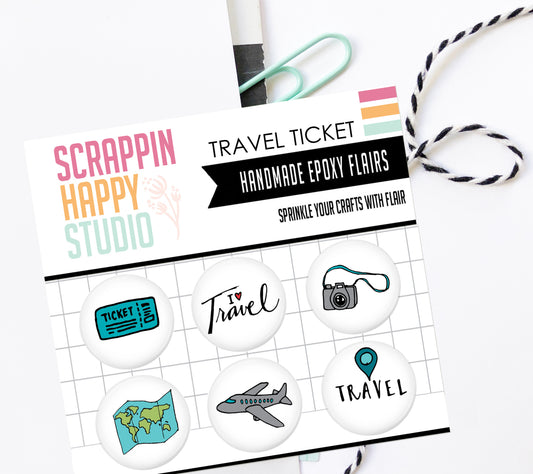Travel Ticket Epoxy Flair