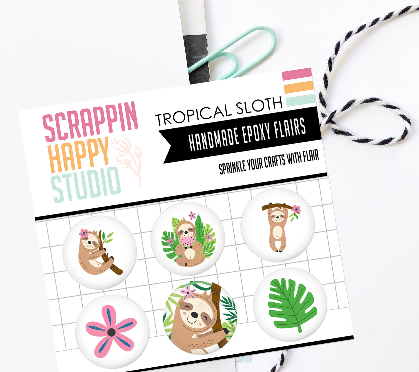 Tropical Sloth Epoxy Flair