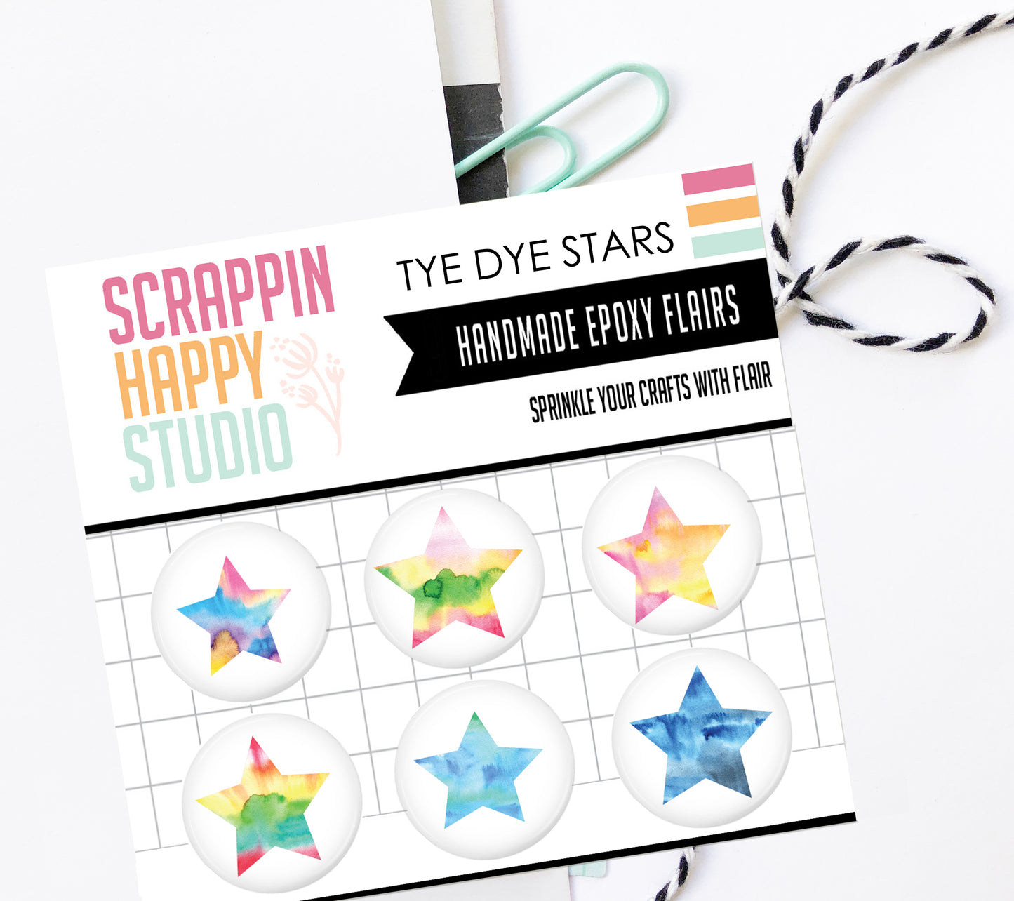 Tye Dye Stars Epoxy Flair