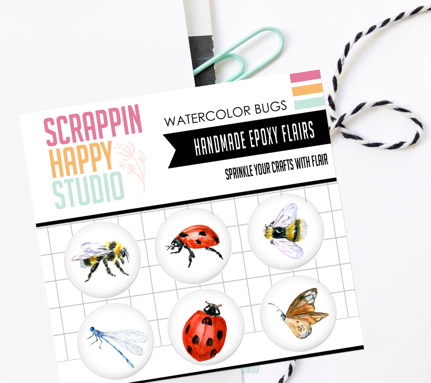 Watercolor Bugs Epoxy Flair
