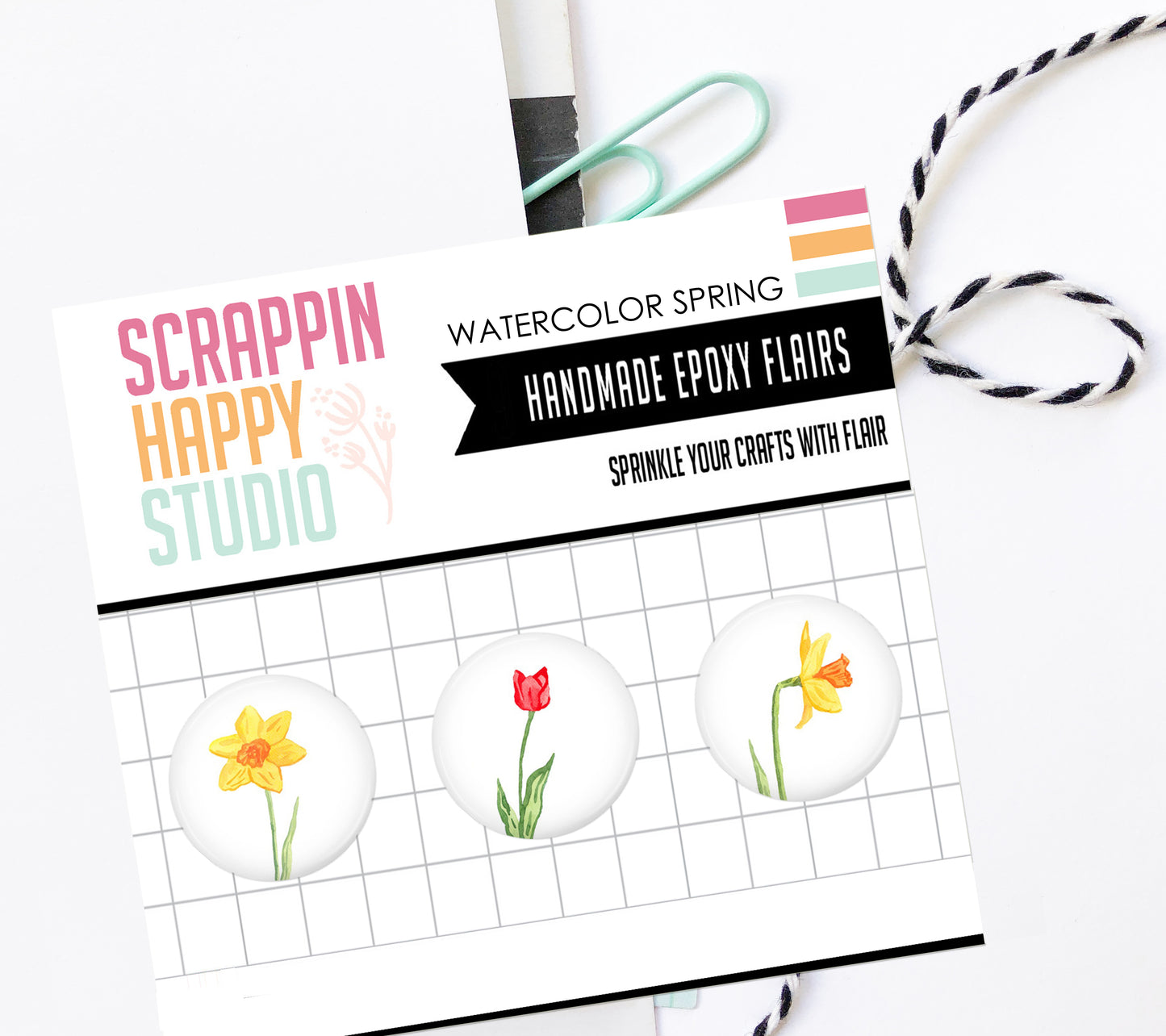 Watercolor Spring Flowers Flair