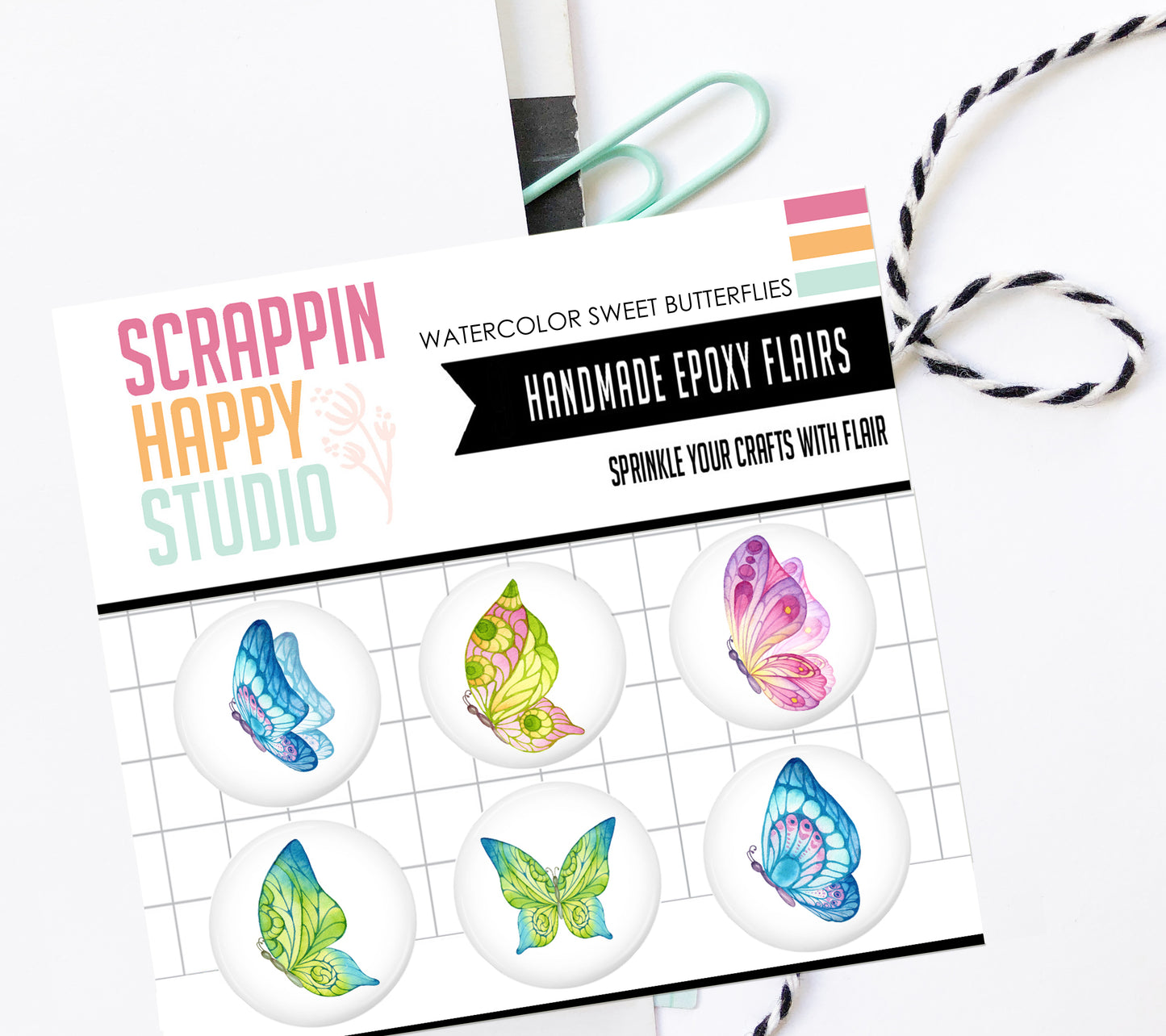 Watercolor Sweet Butterflies Epoxy Flair