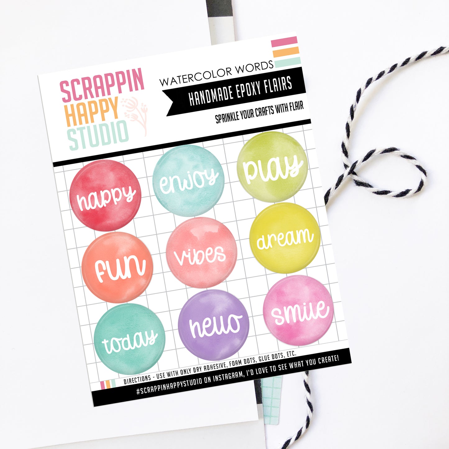 Watercolor Words Epoxy Flair