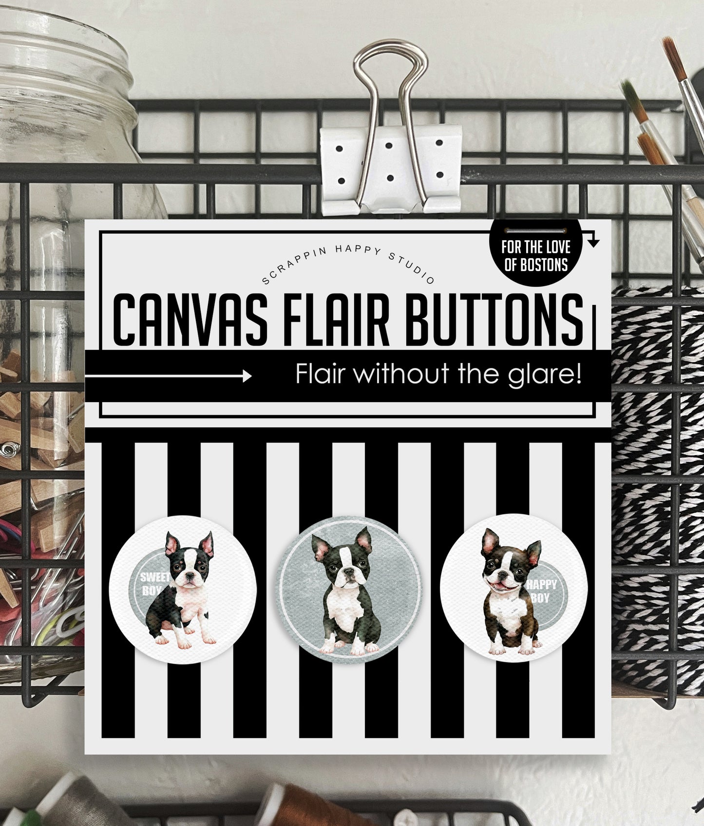 For The Love Of Bostons Canvas Flair