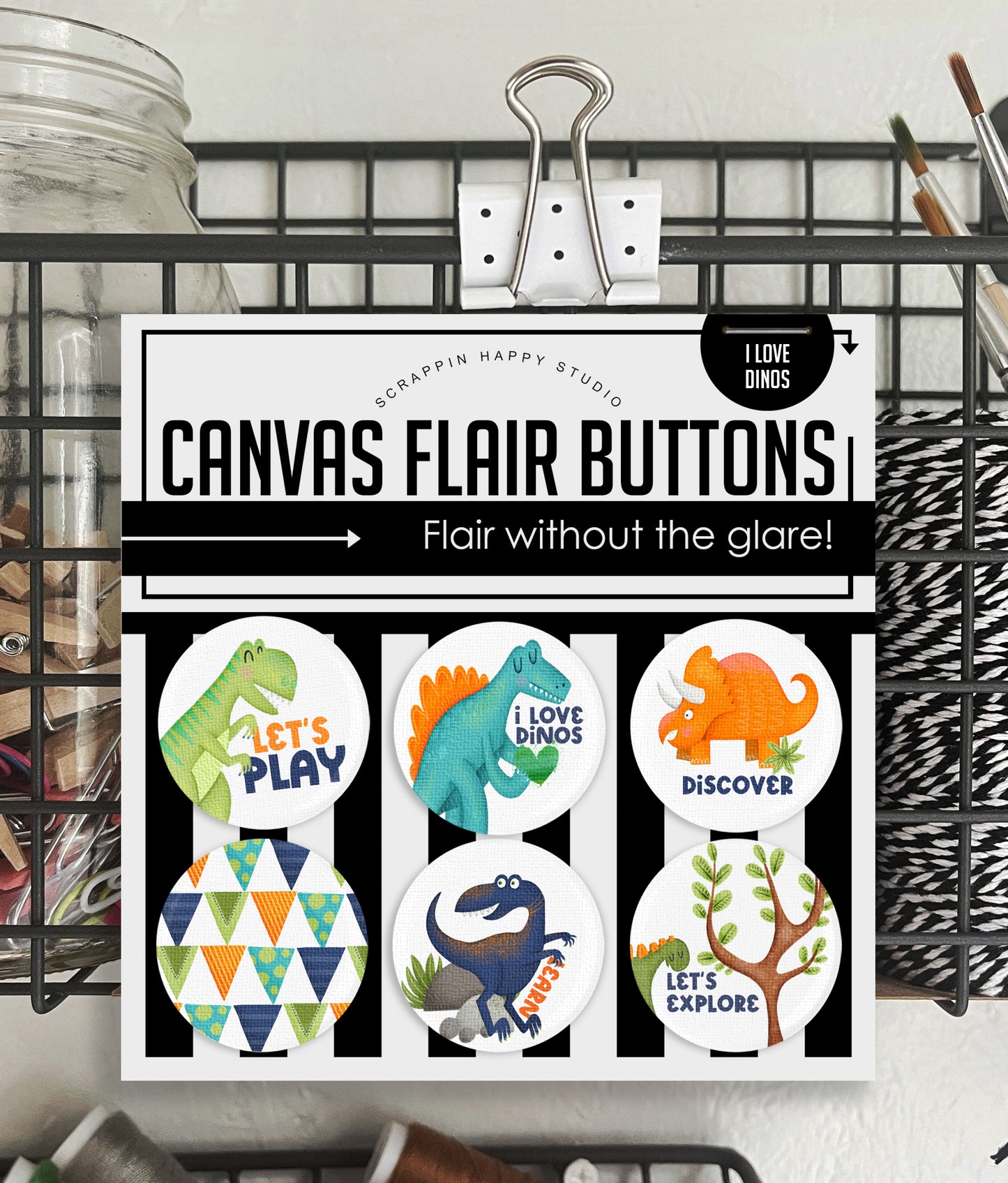 I Love Dinos Canvas Flair