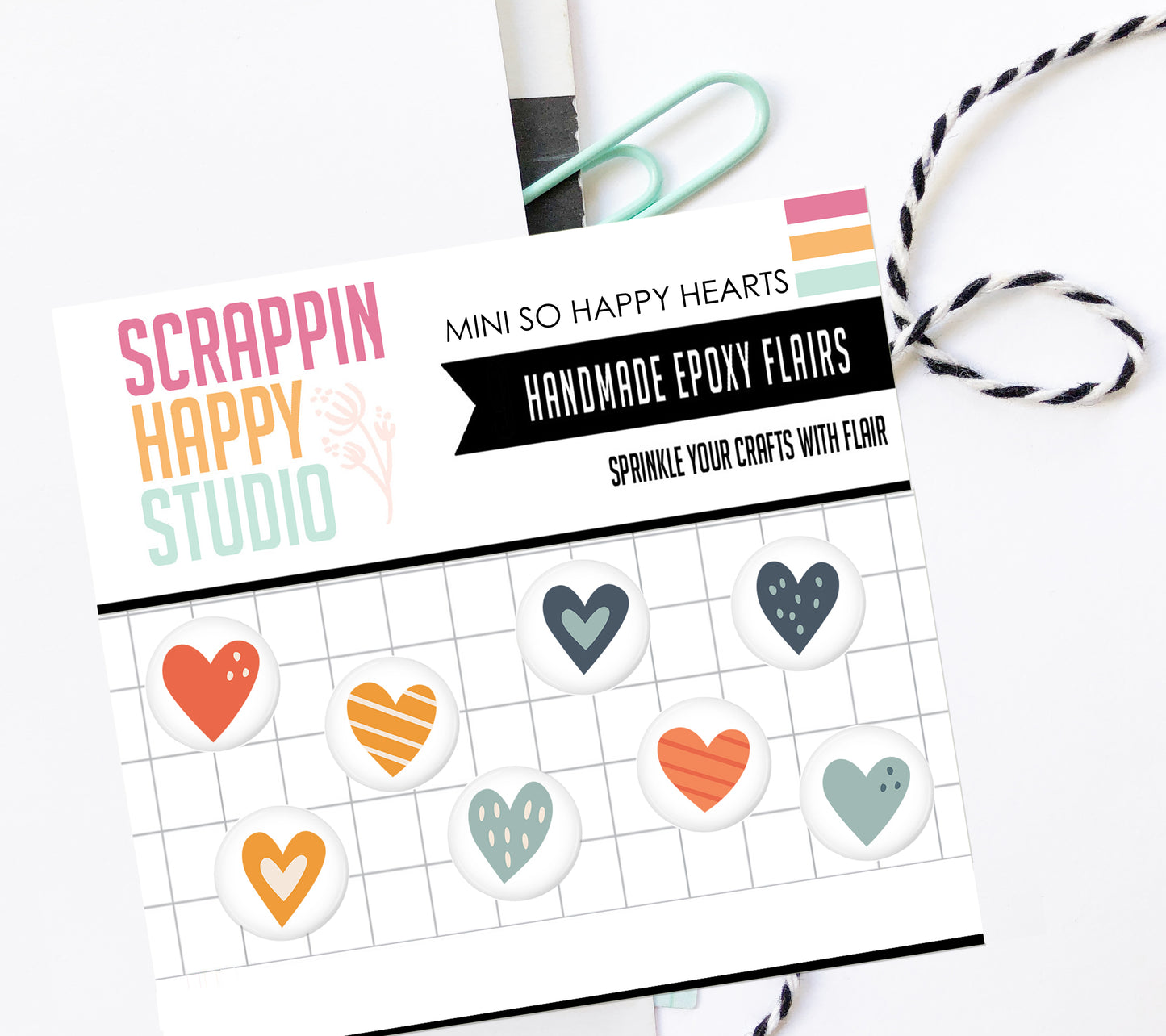 Mini So Happy Hearts Epoxy Flair