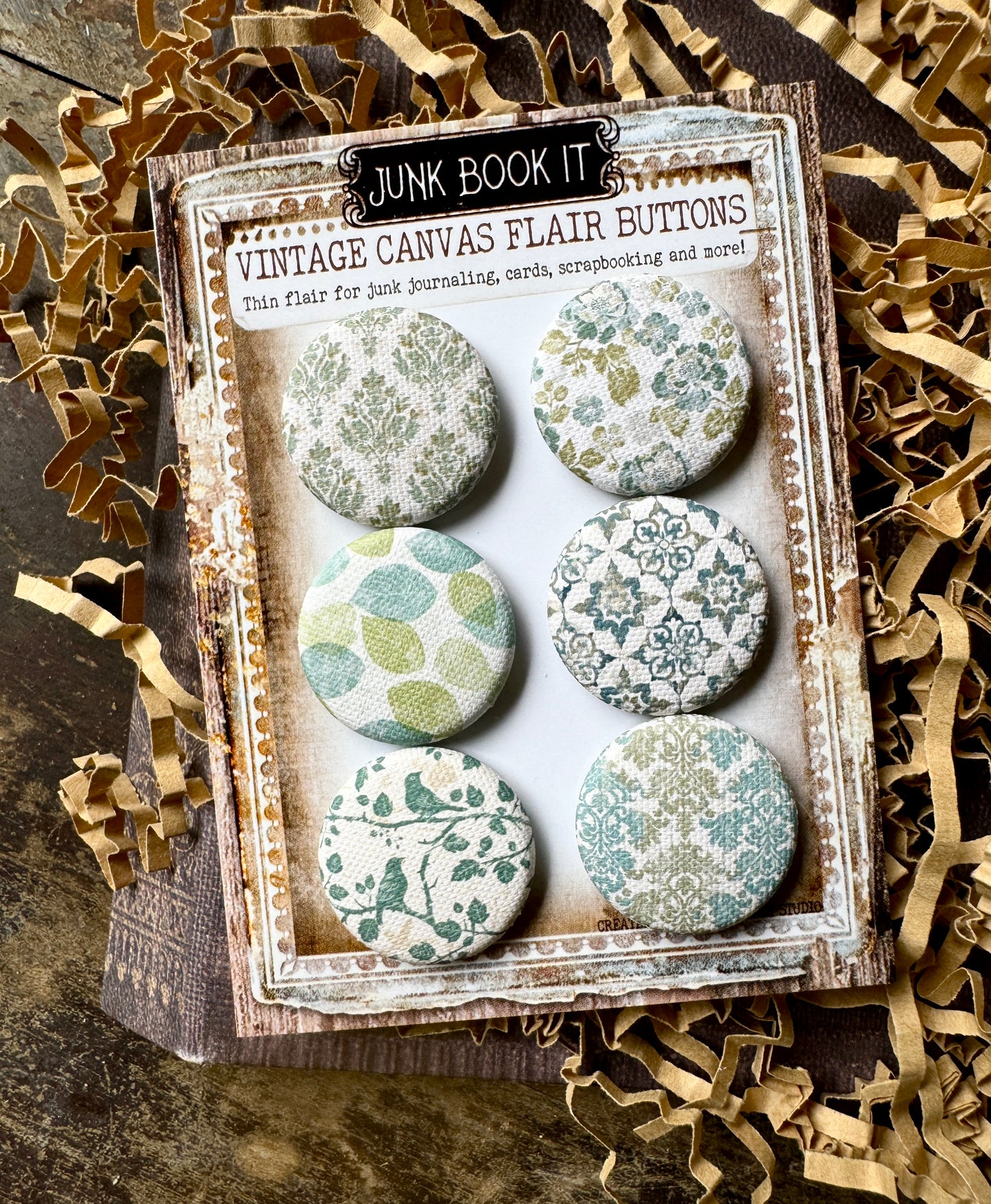 Vintage Shabby Moments Canvas Flair Buttons