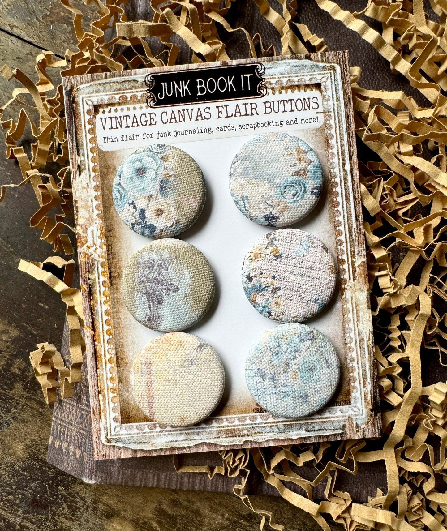 Vintage Nanas Florals Canvas Flair Buttons