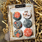 Vintage Fallish Florals Canvas Flair Buttons