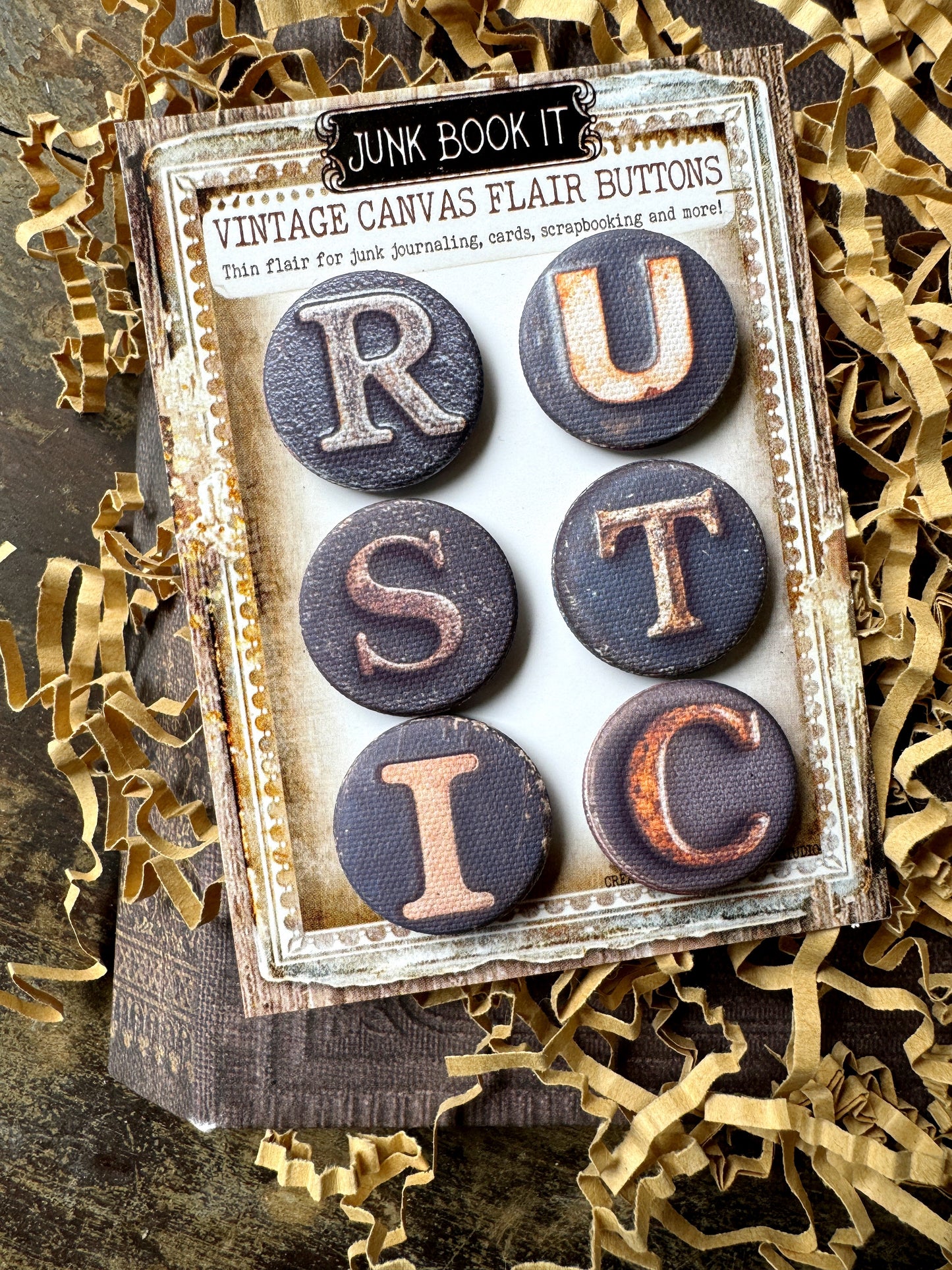 Rustic Canvas Flair Buttons