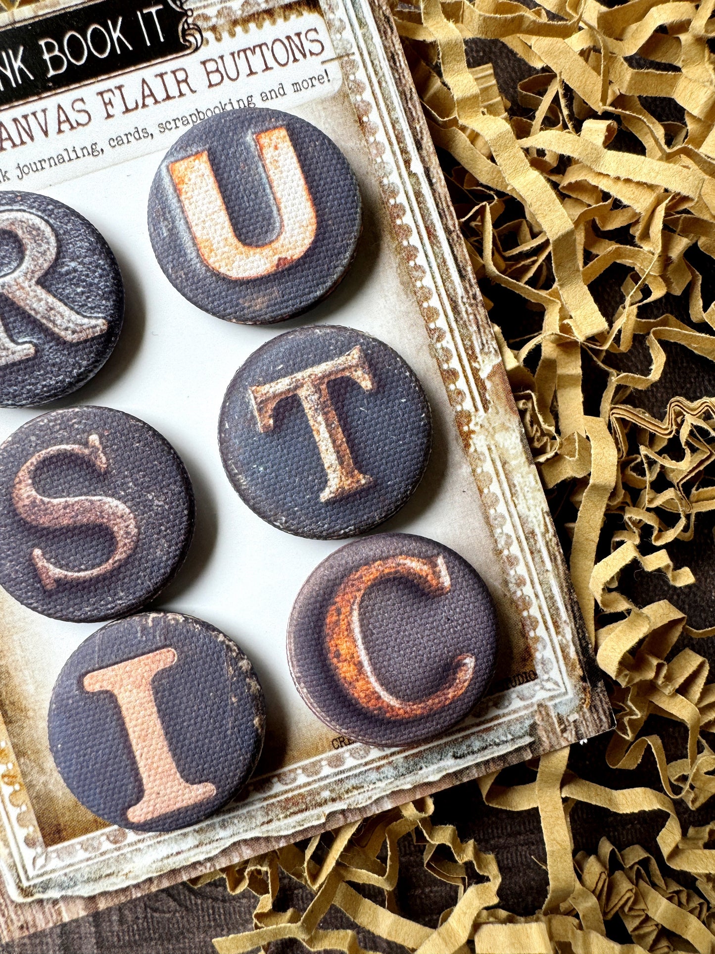 Rustic Canvas Flair Buttons