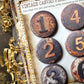 Rustic Number Canvas Flair Buttons